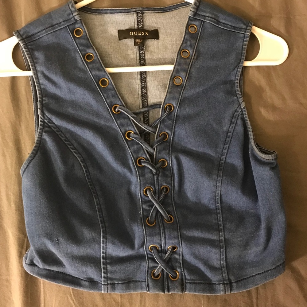 Guess denim crop top