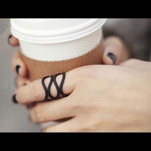 Matte black fashion ring
