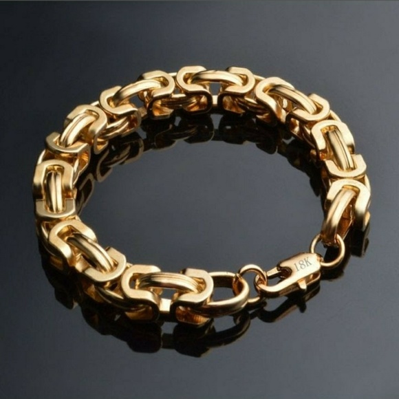 New 18k gold plated bracelet thicken chain - Picture 1 of 4