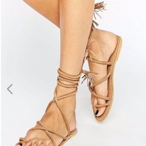 Tie Leg Flat Sandals