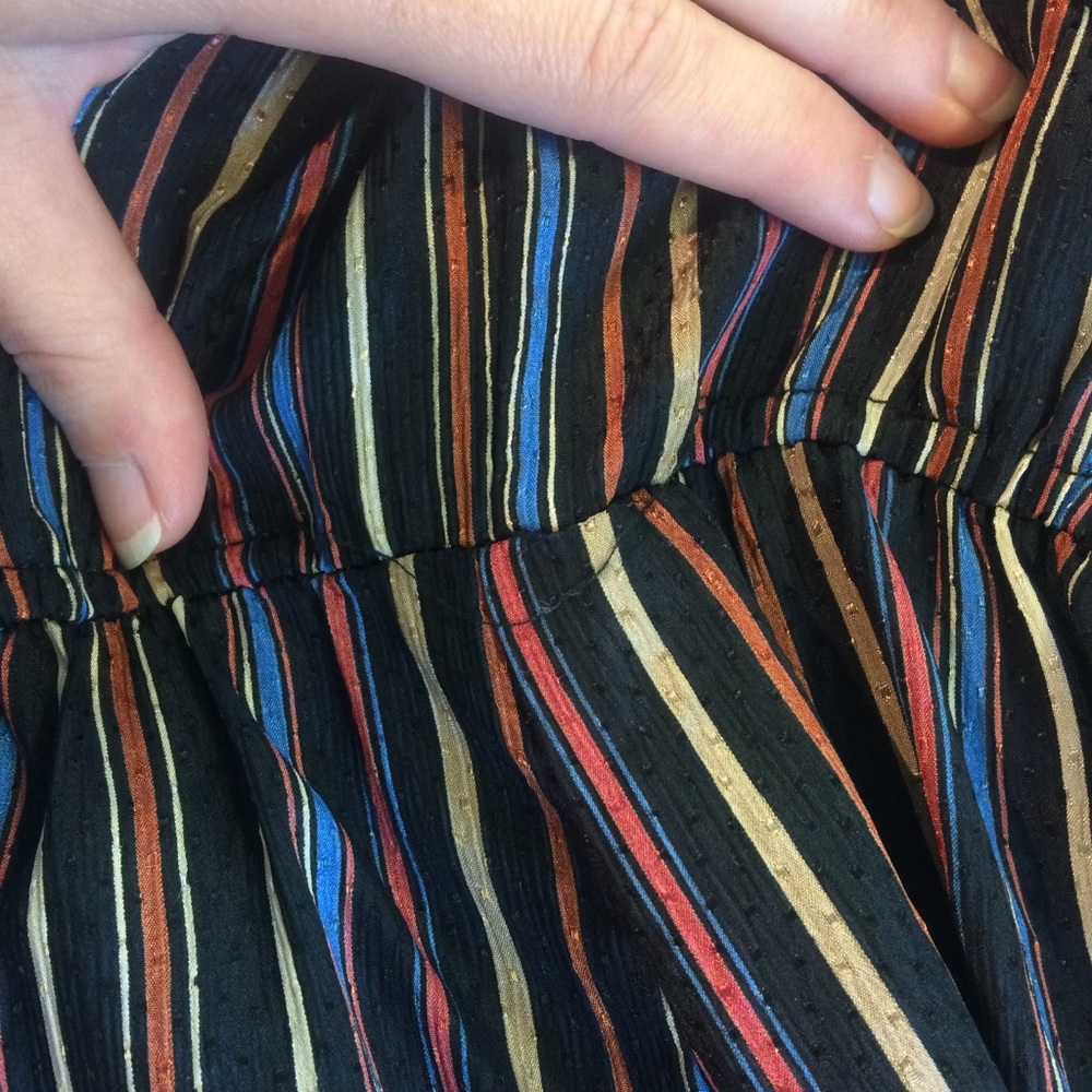 70s Ruffle Front Striped Dress - Picture 7 of 8