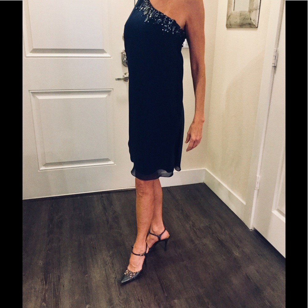 Navy Chiffon elegant cocktail  dress.