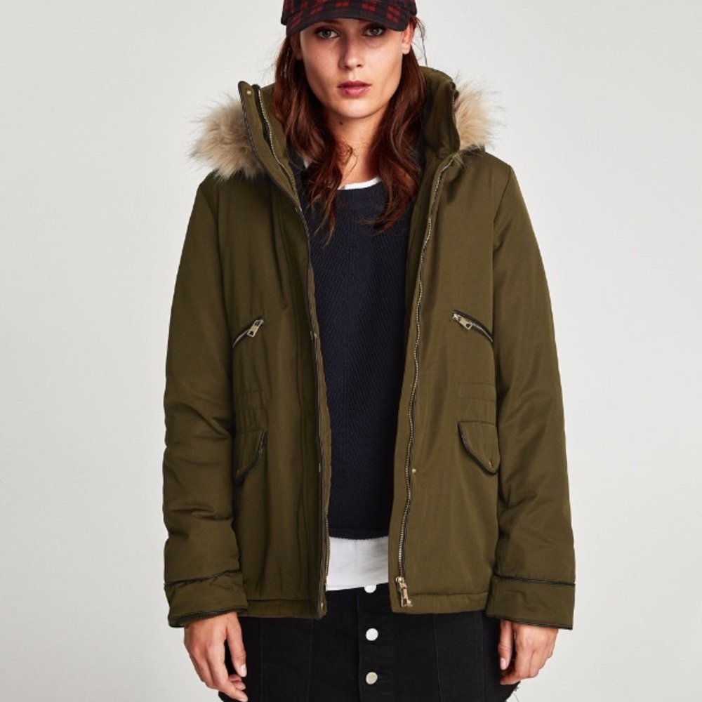 Zara water repellent parka