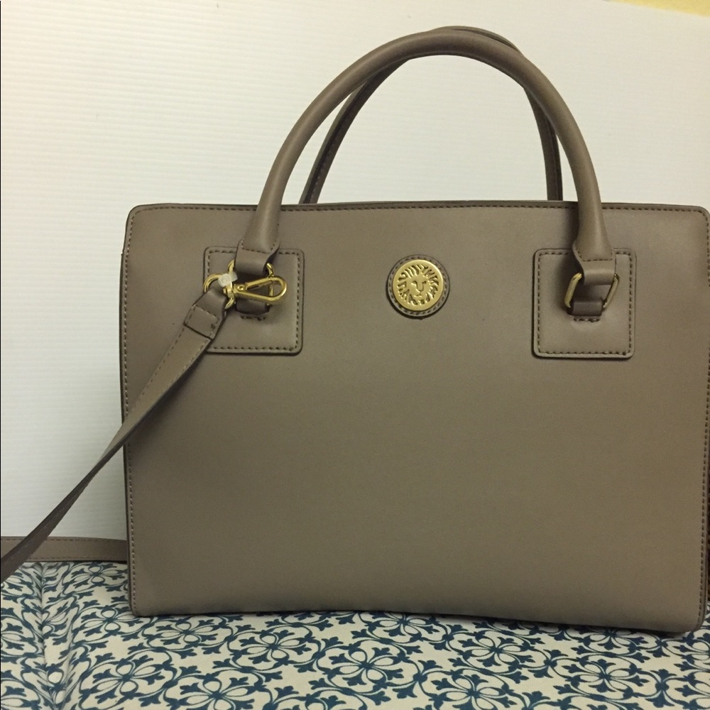 New Anne Klein Taupe satchel
