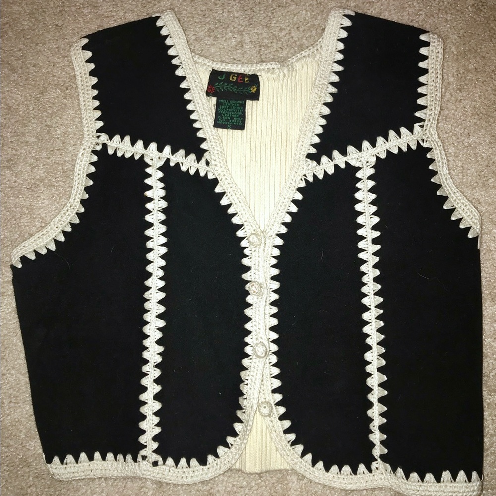 🍭Suede Leather Sweater Vest S
