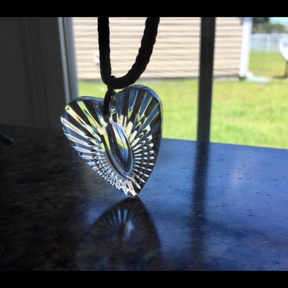 Vintage Waterford Crystal Heart Pendant Necklace