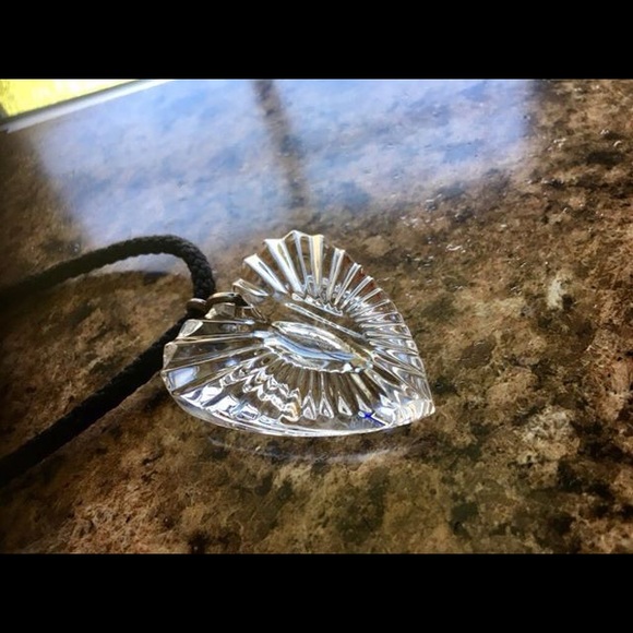 Vintage Waterford Crystal Heart Pendant Necklace - Picture 2 of 3