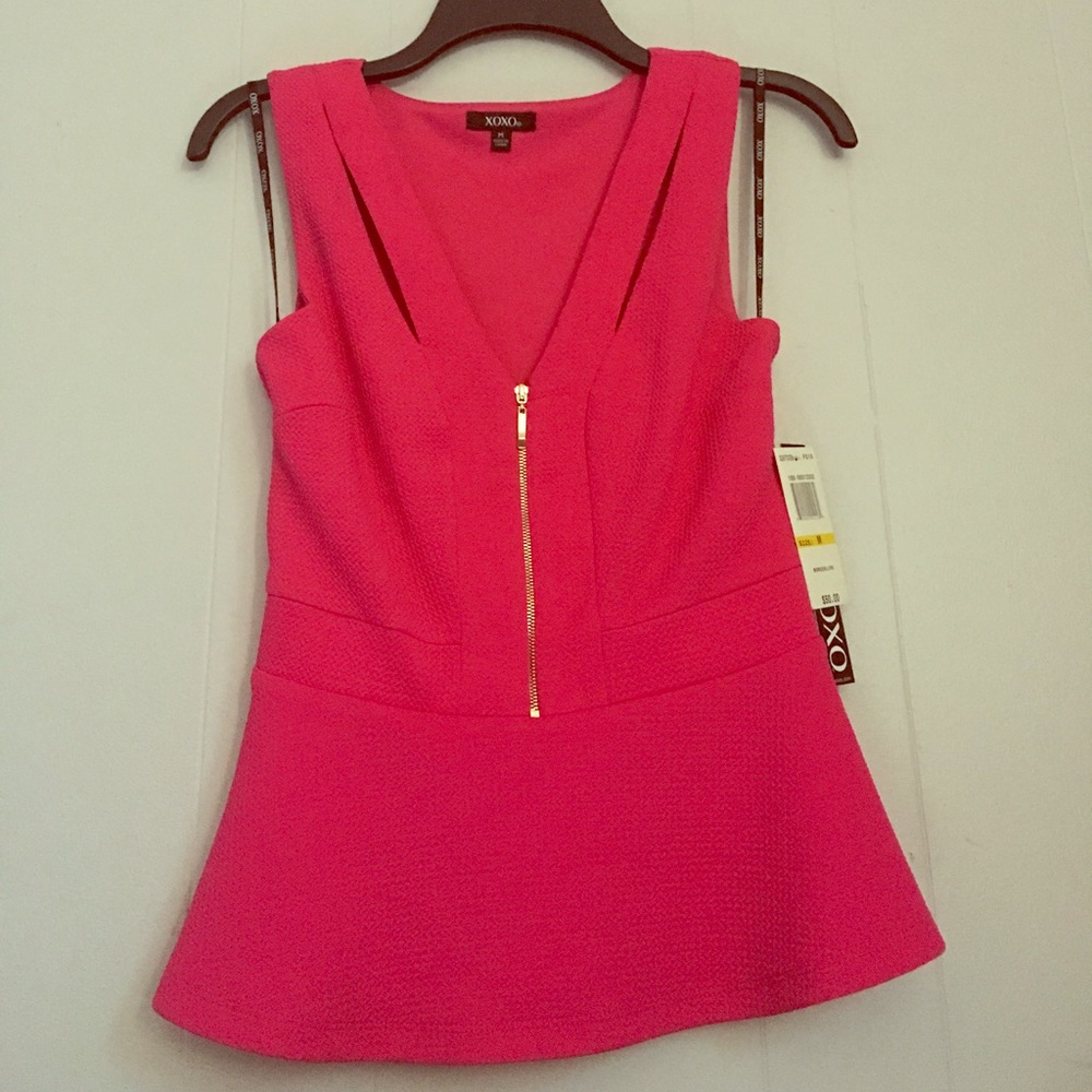 XOXO PINK PEPLUM TOP SIZE MEDIUM