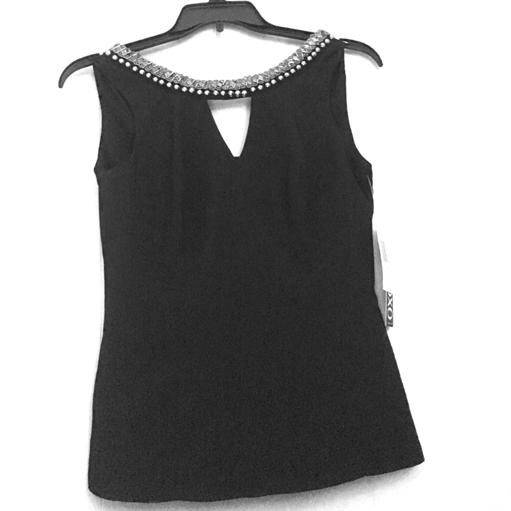 XOXO BEADED NECK BLOUSE