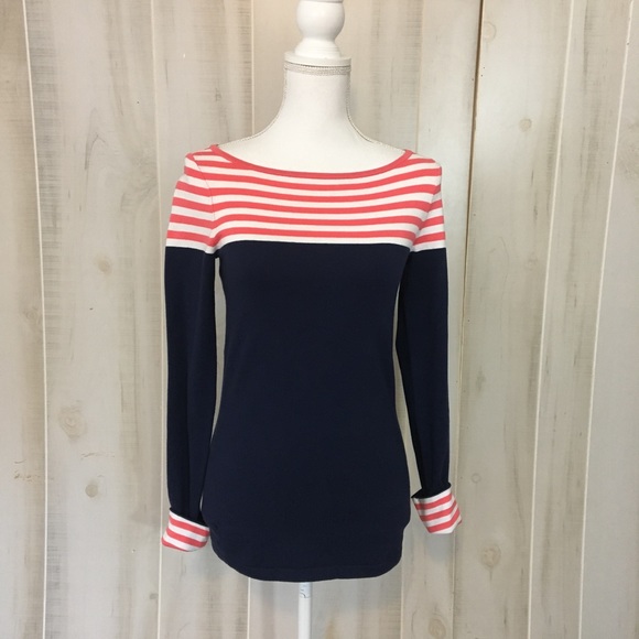 Lilly Pulitzer Sweaters - Lilly Pulitzer Striped Rolled Cuff Cotton Sweater