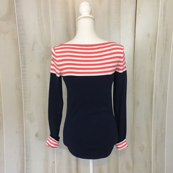 Lilly Pulitzer Striped Rolled Cuff Cotton Sweater - Picture 4 of 5