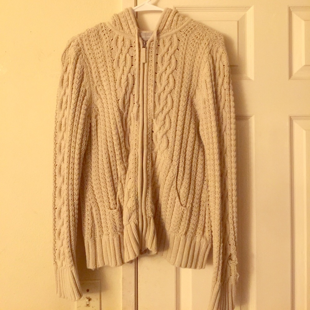 Tan Liz Claiborne Zip Up Sweater