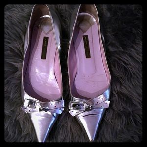 Marc Jacobs Leather flat w/ crystal bow -Sz 10.5