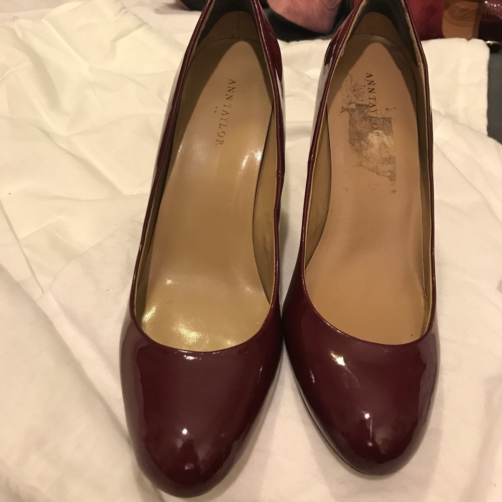 Ann Taylor red Patton leather heels