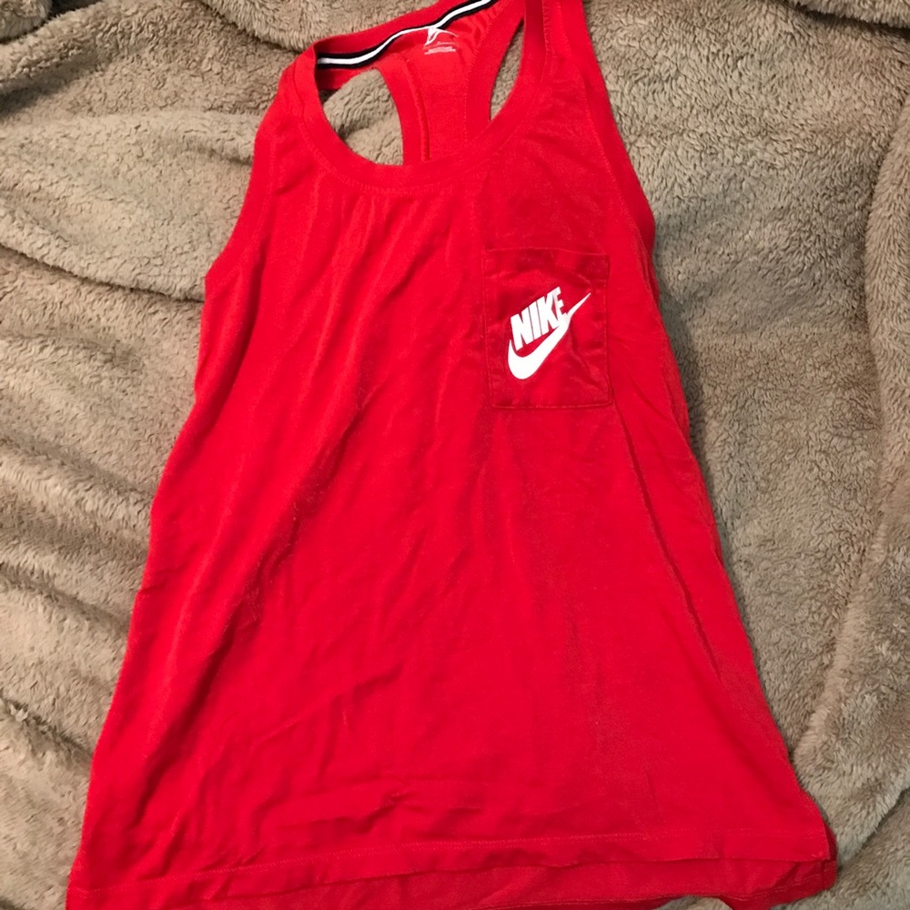Nike red muscle tee