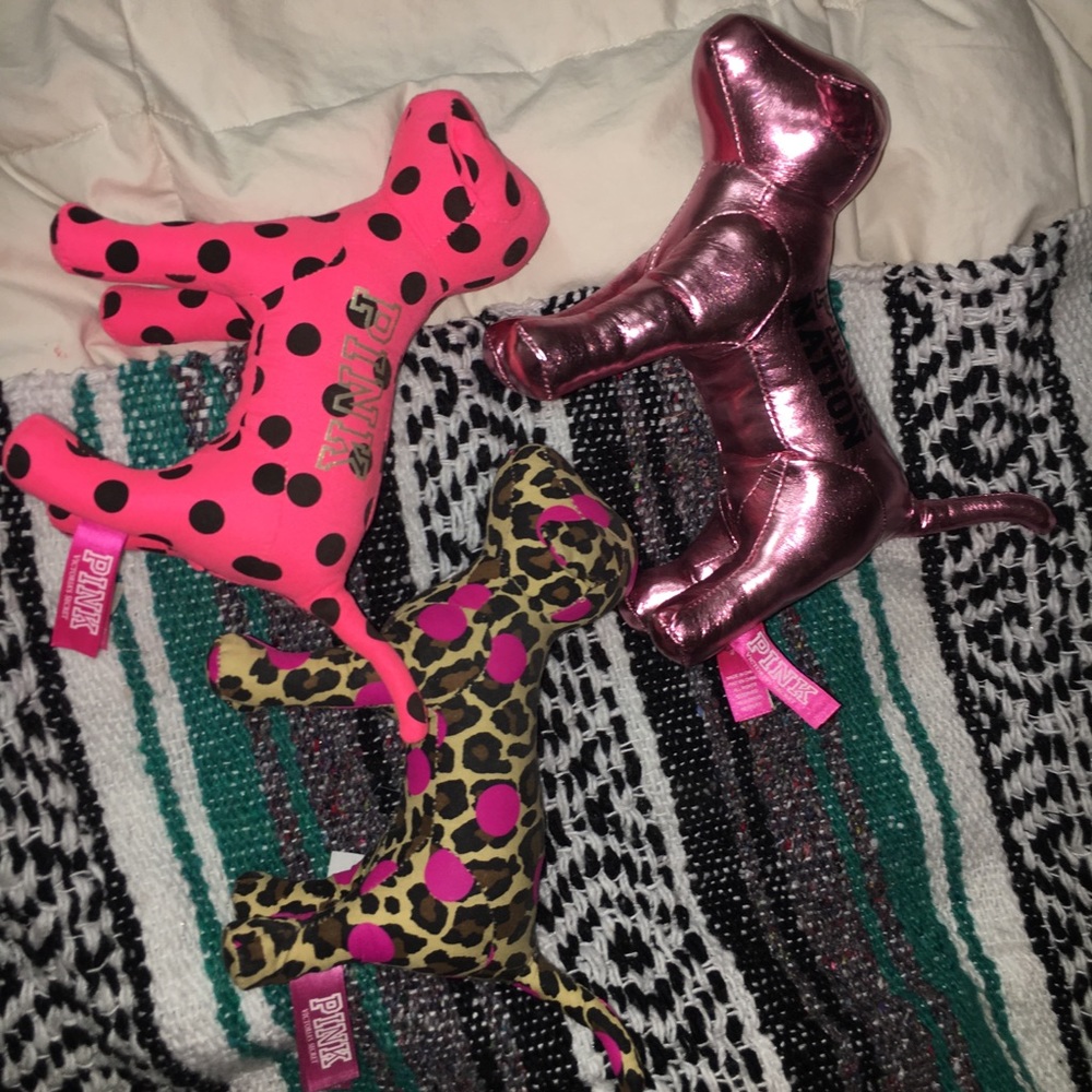 Pink plush dogs