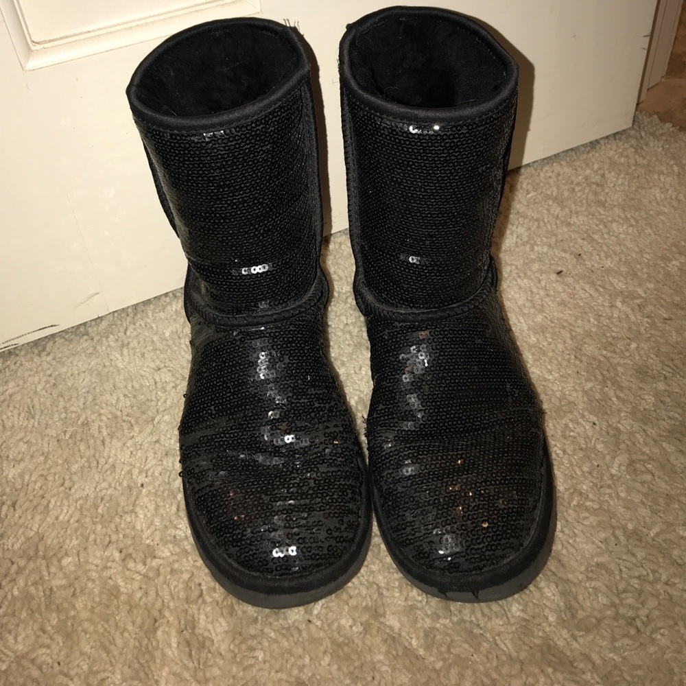 Black sequined Ugg boots