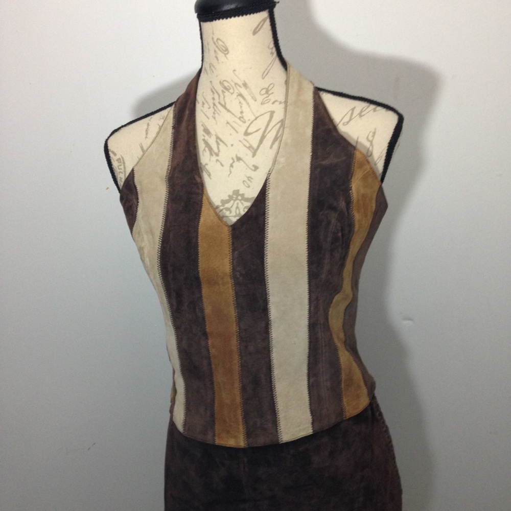 💥Wilson Leather Suede Halter Top