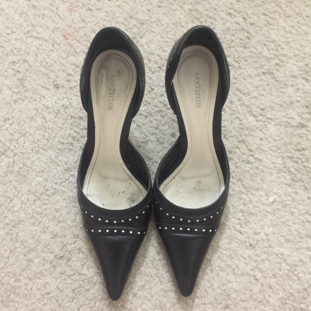 ANN TAYLOR Women's Pointed Toe Leather Pumps Heels