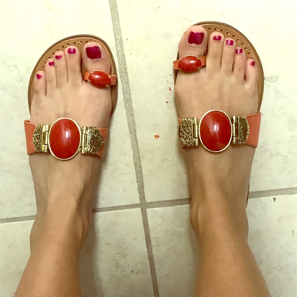 BCBG Bejeweled sandals size 6