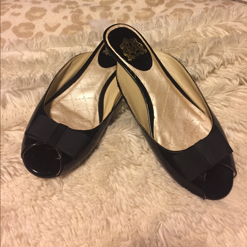 Juicy bow tow black slides