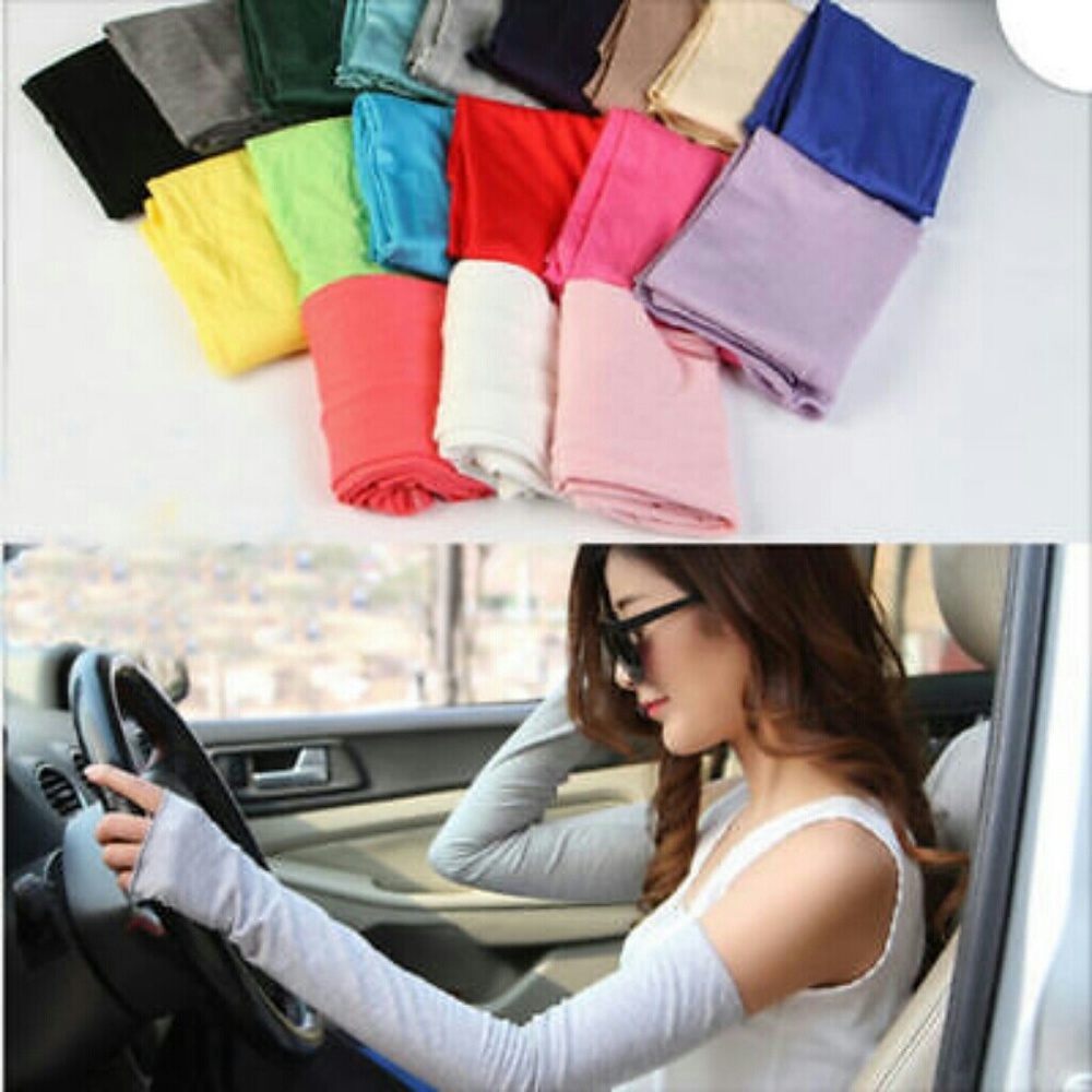Long fingerless gloves