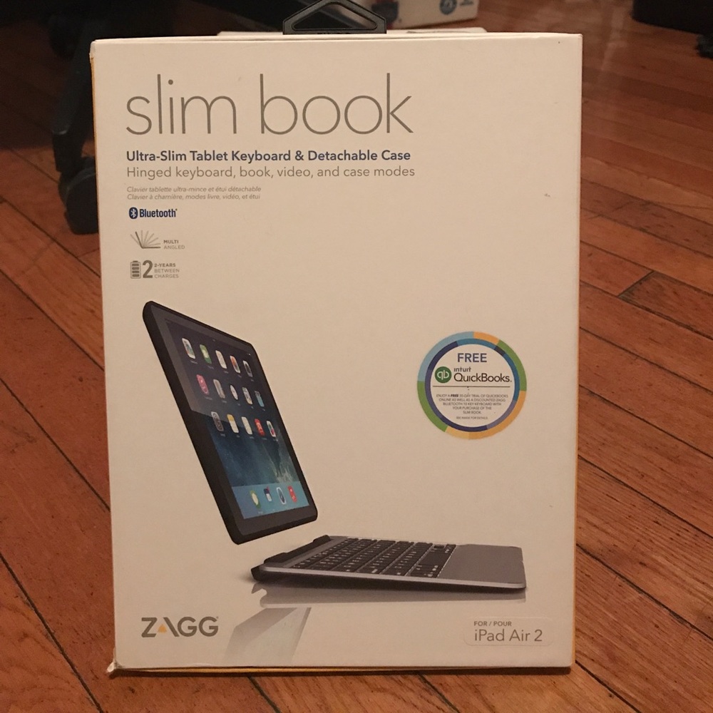 Band New Zagg SlimBook Keyboard for IPad Air 2