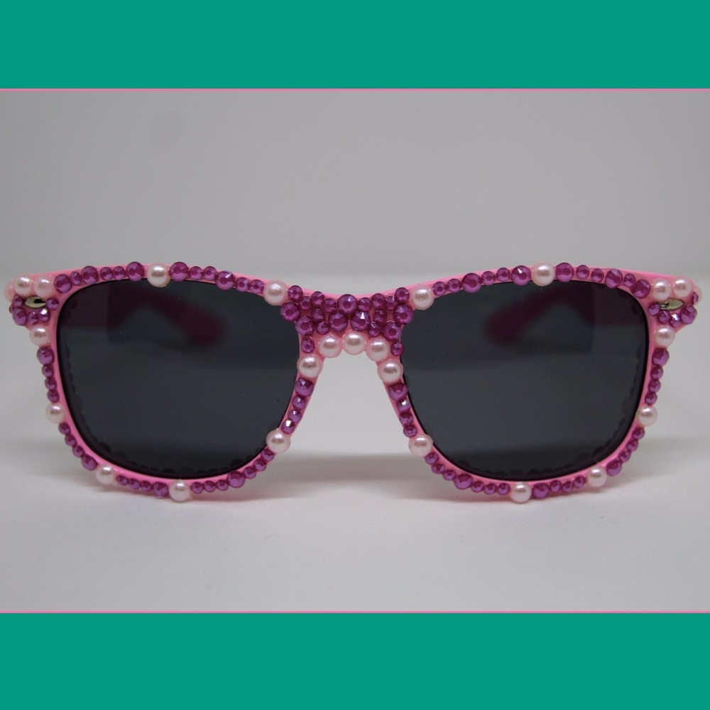 WOMENS SWAROVSKI AND FAUX PEARL FLEX SUNGLASSES