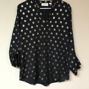 Silver Polka Dot Blouse