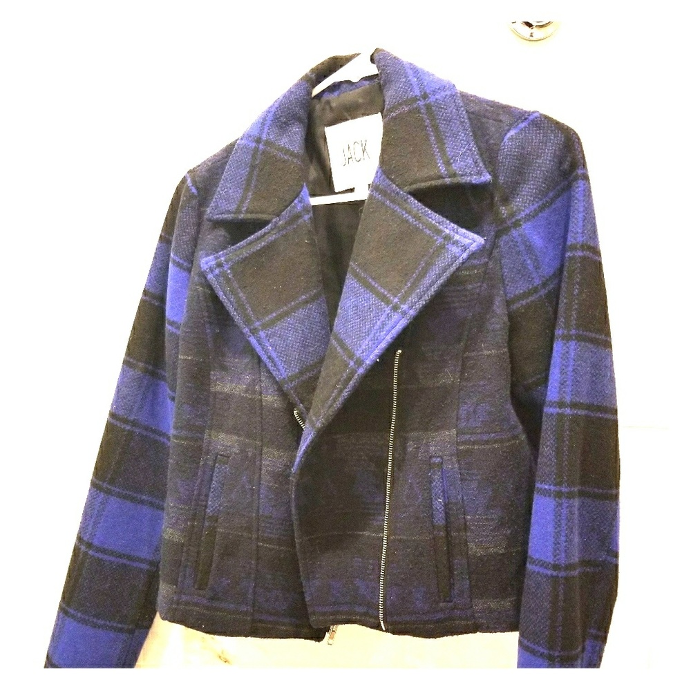 Plaid flannel blazer jacket