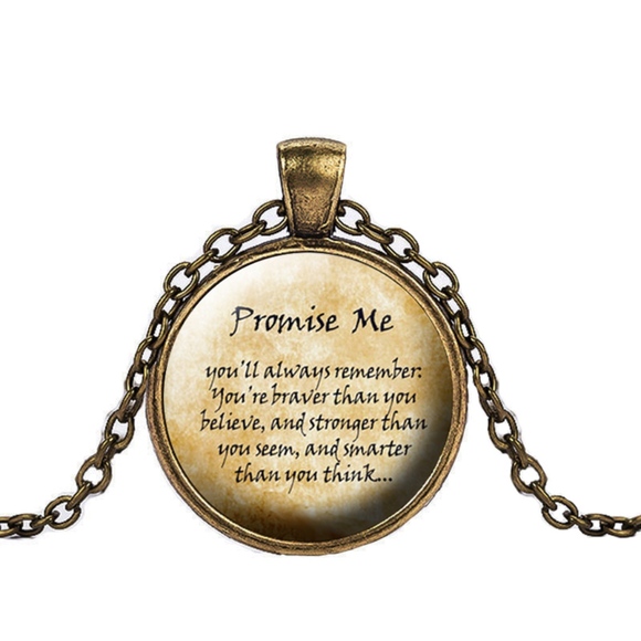 Inspirational Love Quote Glass Cabochon Necklace - Picture 2 of 5