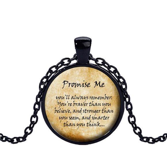 Inspirational Love Quote Glass Cabochon Necklace - Picture 4 of 5