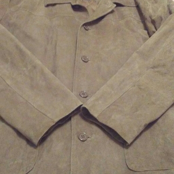 Men's Taupe Leather Blazer/Jacket/Car Coat - Picture 2 of 7