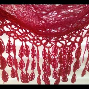 Fringed lacy scarf