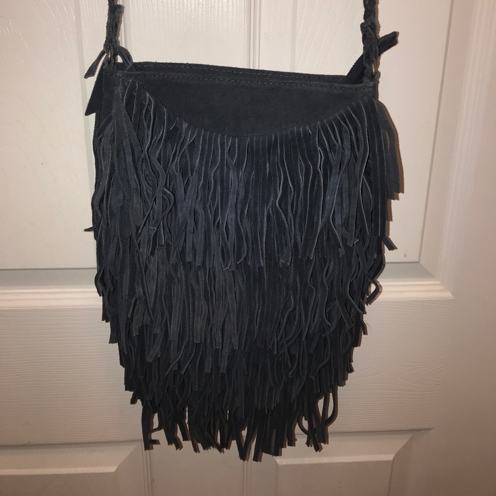 💙 Suede Denim Blue Fringe Bag 💙 New like 🛍