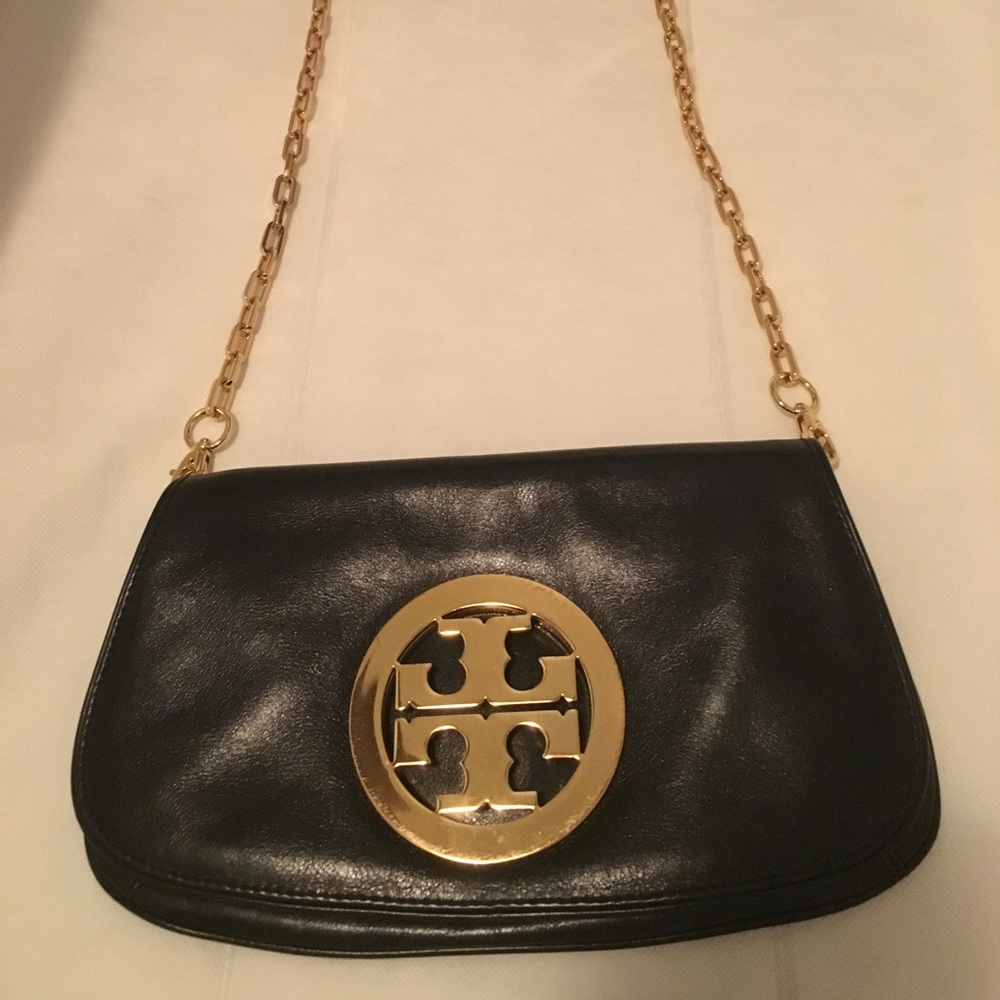 Tory Burch black and gold purse