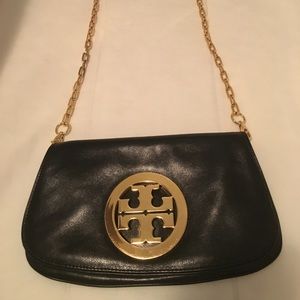 Tory Burch black and gold purse