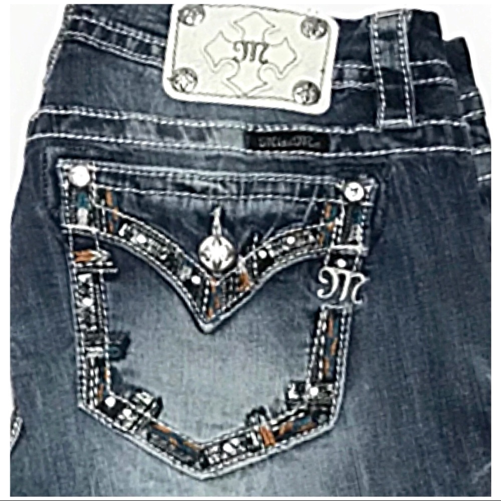Miss Me Mid-Rise Stretch Bootcut Aztec Jeans- NWOT