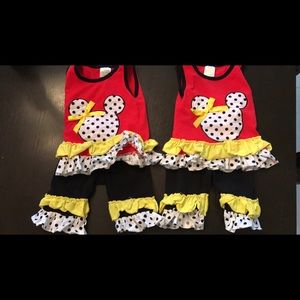 Boutique Mickey Mouse ruffle tank and capris xxs