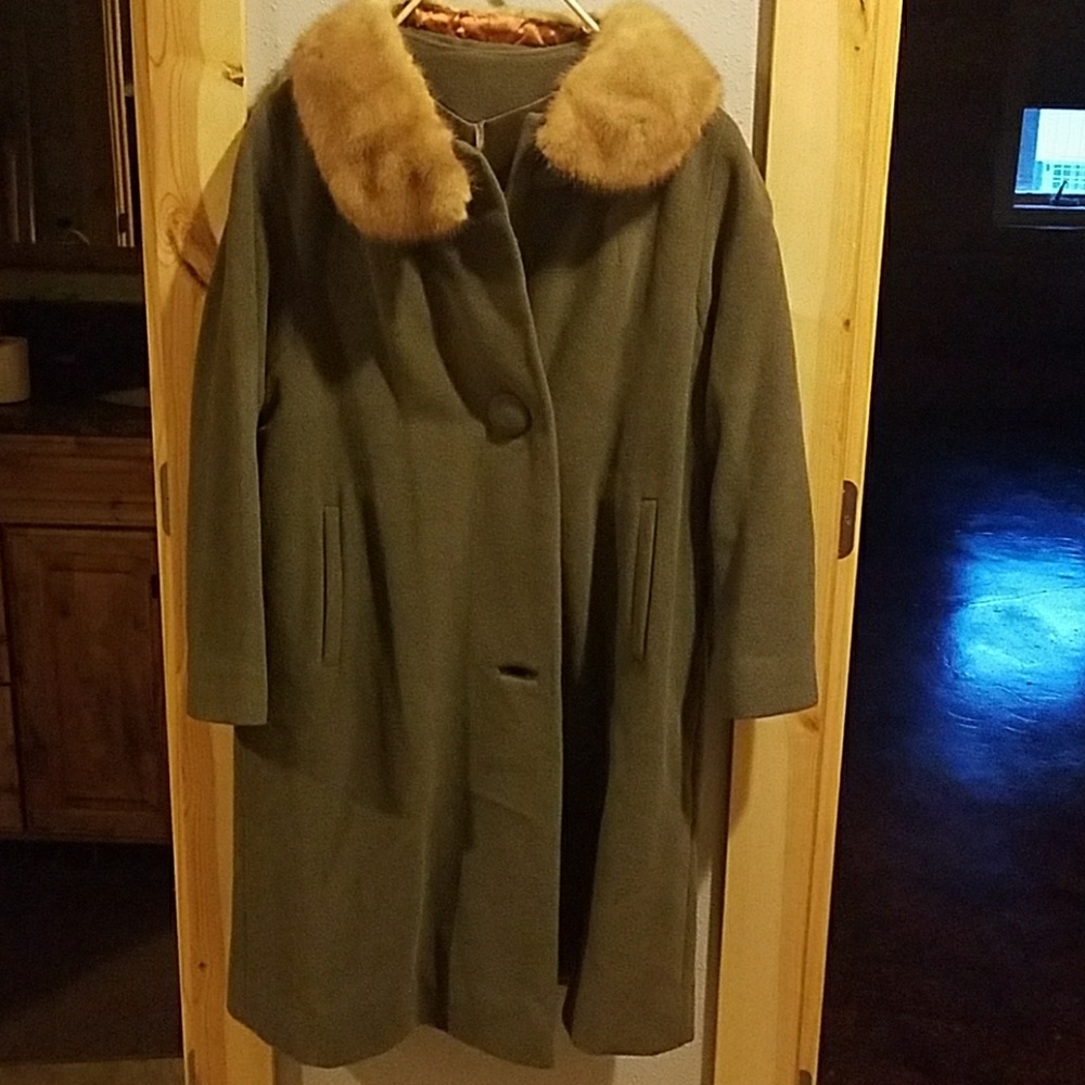 Vintage wool and fur fiber coat