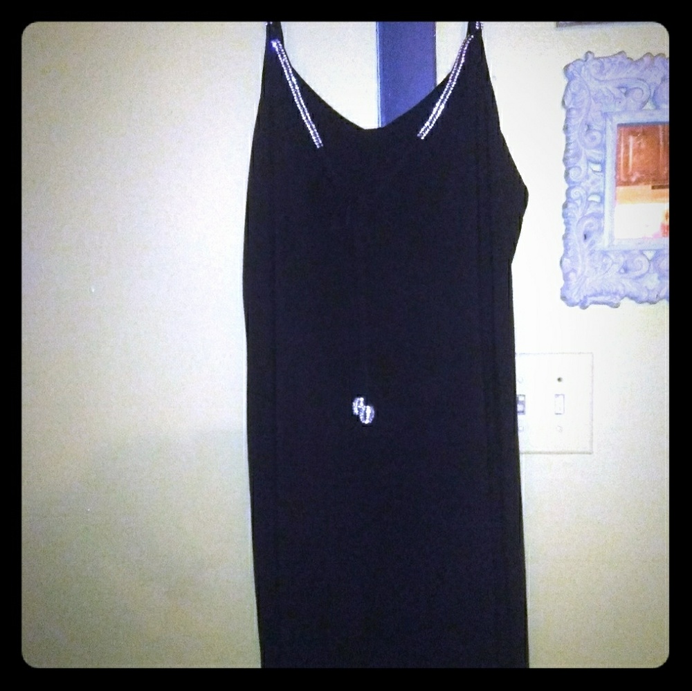 Black and silver sequence dress