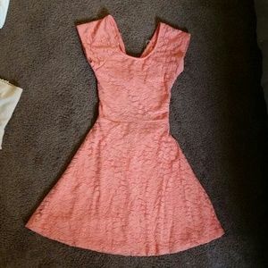 Cross back lace skater dress