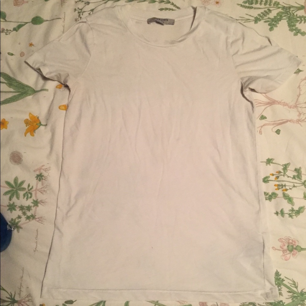 All Saints white capped sleeve t-shirt