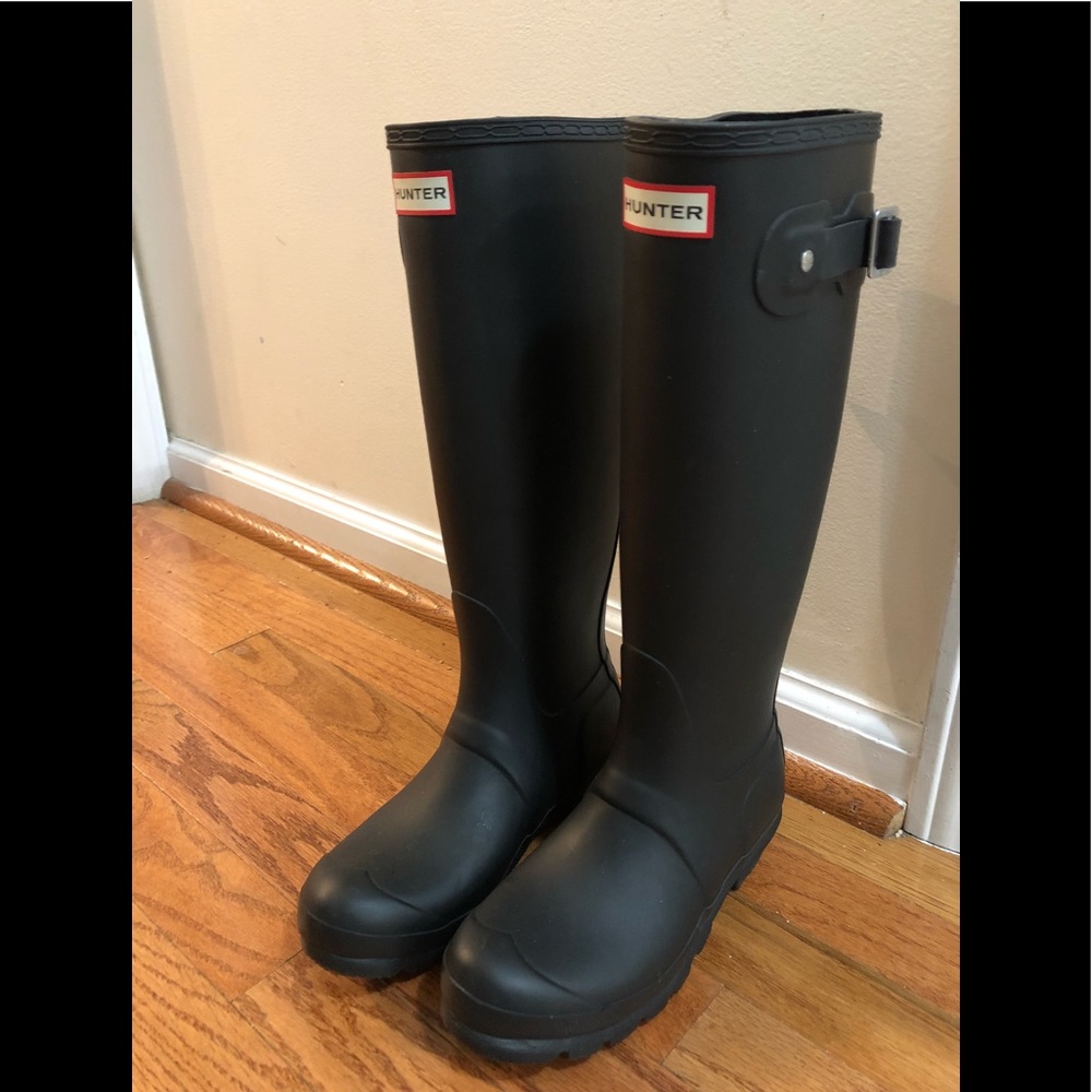 Tall Wellington Hunter Original Boots Black Matte