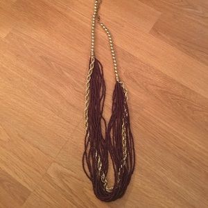 Long purple and gold fashion necklace