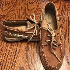SPERRY TOP-SIDER Angelfish Leopard Sequin Size 7.5