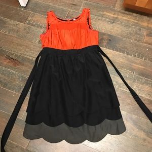 Anthropologie orange and black dress