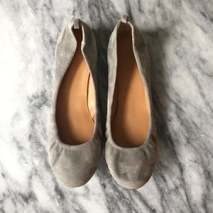 J. Crew Factory Suede Anya Ballet Flats - Grey