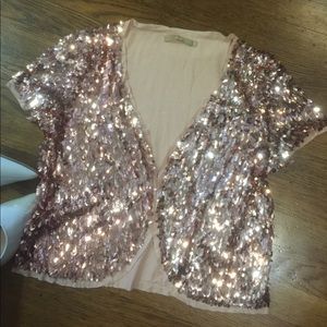 Rose Sequin Short sleeve Cardigan