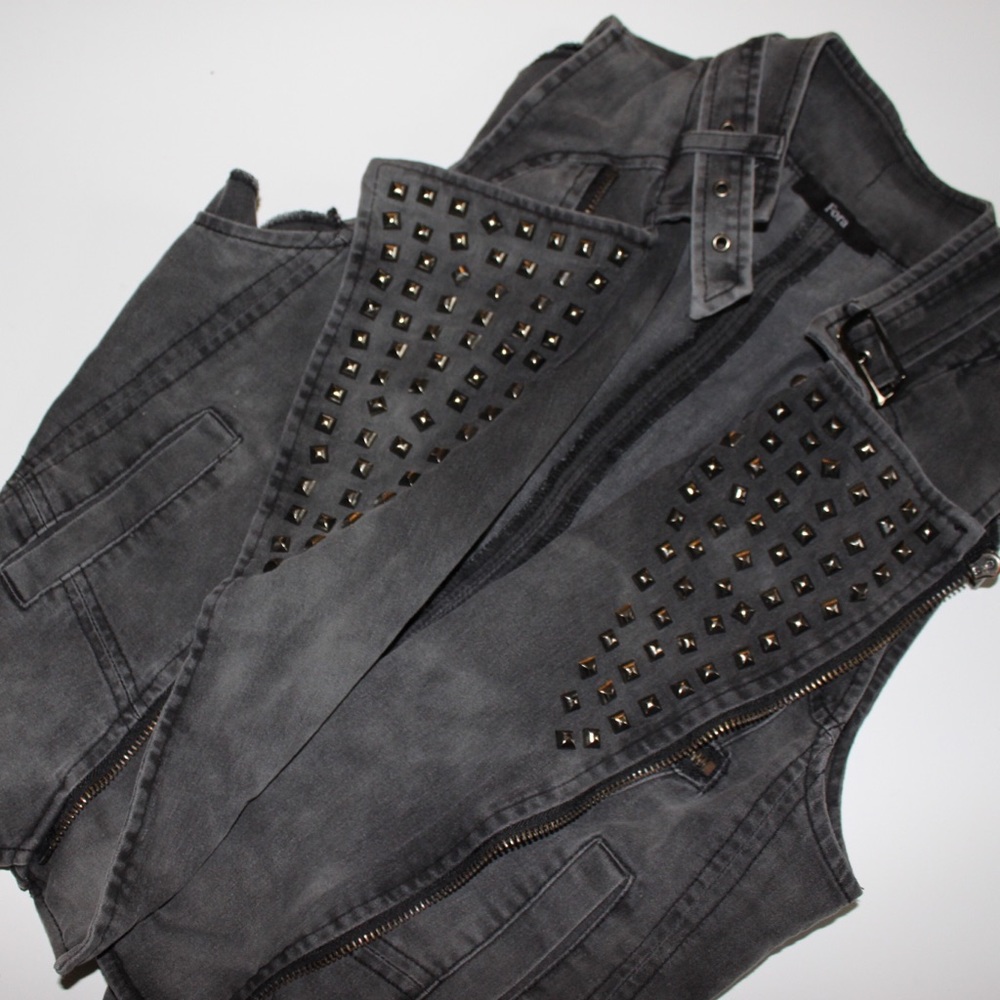 Flora Denim Vest Black Size Small